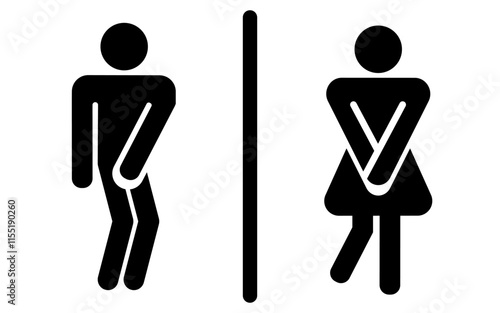 Illustration of Male and Female Restroom Symbols