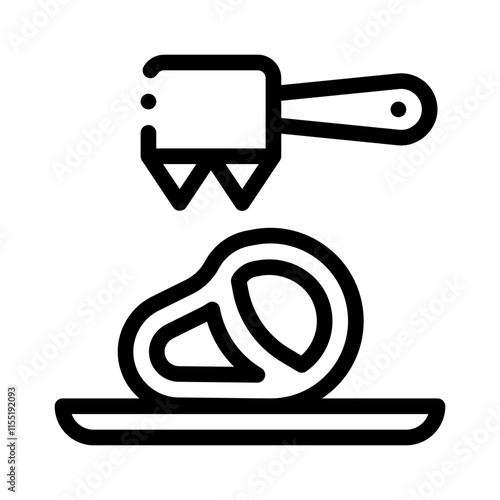 Tenderizing Meat line icon