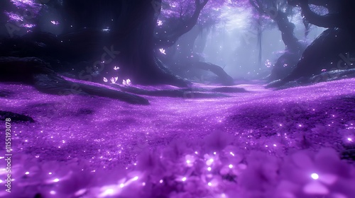Magical purple forest path.