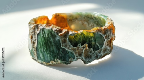 Earthy Jade Bracelet with Rough Textures
