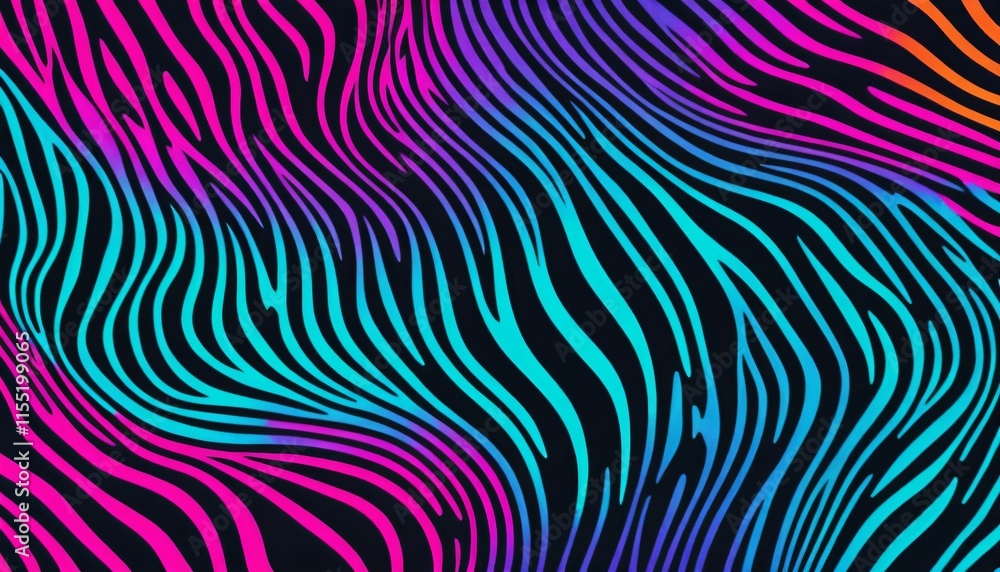 Fototapeta premium Flowing lines that create a dynamic abstract pattern against a dark background Generative AI