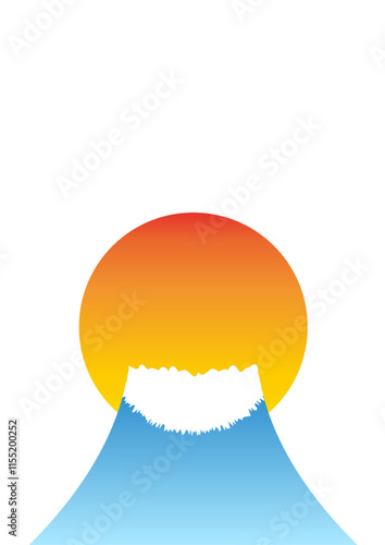 富士山と太陽のイメージ素材
Image material of Mt. Fuji and the sun