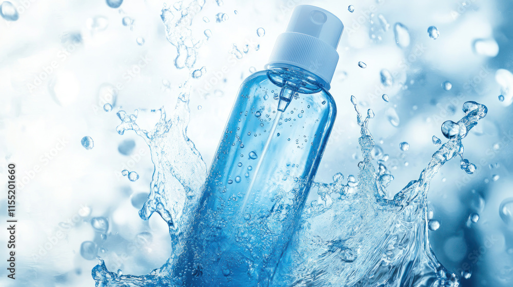 Water bottle with splash, clear and refreshing white background. Water bottle with splash, clear and refreshing white background.