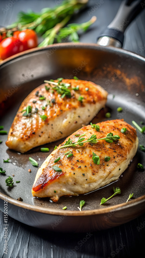 Chicken fillet cooked in pan Chicken fillet cooked in pan