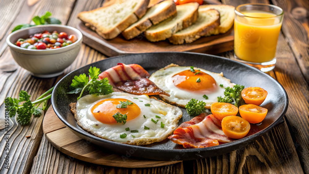 Fried Eggs and Bacon Breakfast Fried Eggs and Bacon Breakfast