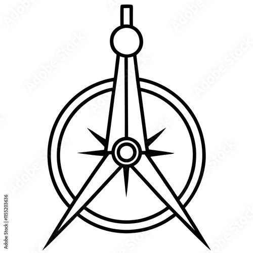 Compass Line Art Vector Design