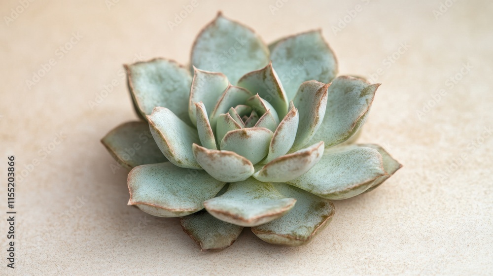 Fototapeta premium Small Succulent Plant on Light Colored Surface