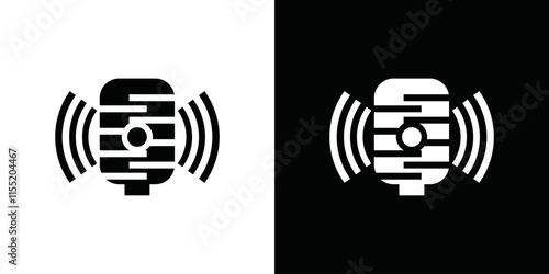 microphone and music vector logo