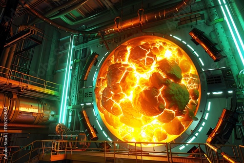 Futuristic Reactor Core Explosion Intense Energy Release photo