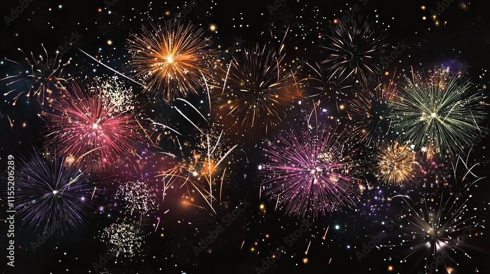 Fototapeta premium Night Sky Fireworks Display