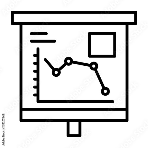 Falling Line Graph Outline Style Icon