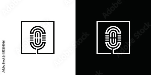 microphone and music vector logo