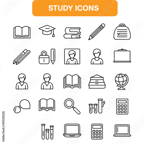 30 Minimal Outline Vector Icons for Teachers and Classroom Essentials – Editable Stroke Educational Icon Set for Digital Learning, School Tools, and Student Activities