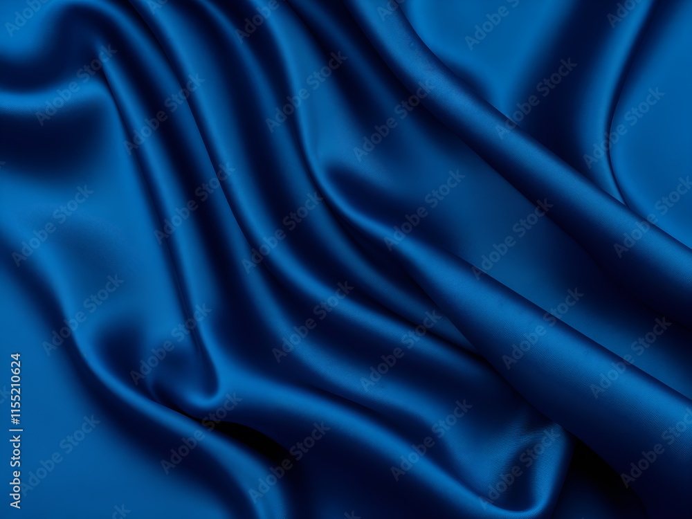 Smooth flowing blue silk fabric creating a luxurious and vibrant texture, ideal for fashion, decor, and abstract themes. Generative AI Smooth flowing blue silk fabric creating a luxurious and vibrant texture, ideal for fashion, decor, and abstract themes. Generative AI