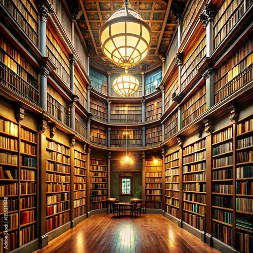 Wallpaper Mural many books in a library generative ai Torontodigital.ca