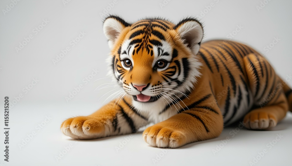 Fototapeta premium toy tiger isolated on white