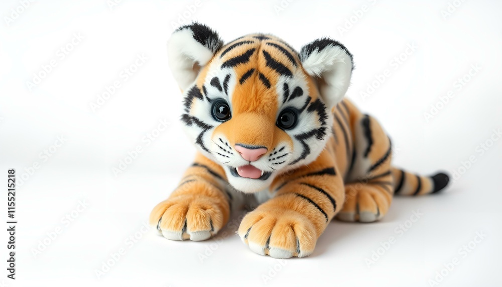 Obraz premium toy tiger isolated on white