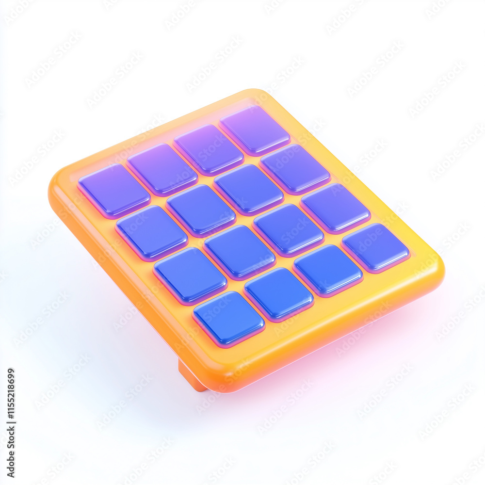 Colorful 3D Render of a Pad with Buttons. Colorful 3D Render of a Pad with Buttons.