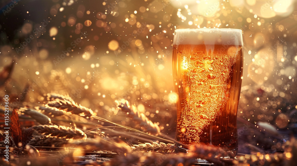 Beer mug with wheat ears, Splashes Beer mug with wheat ears, Splashes