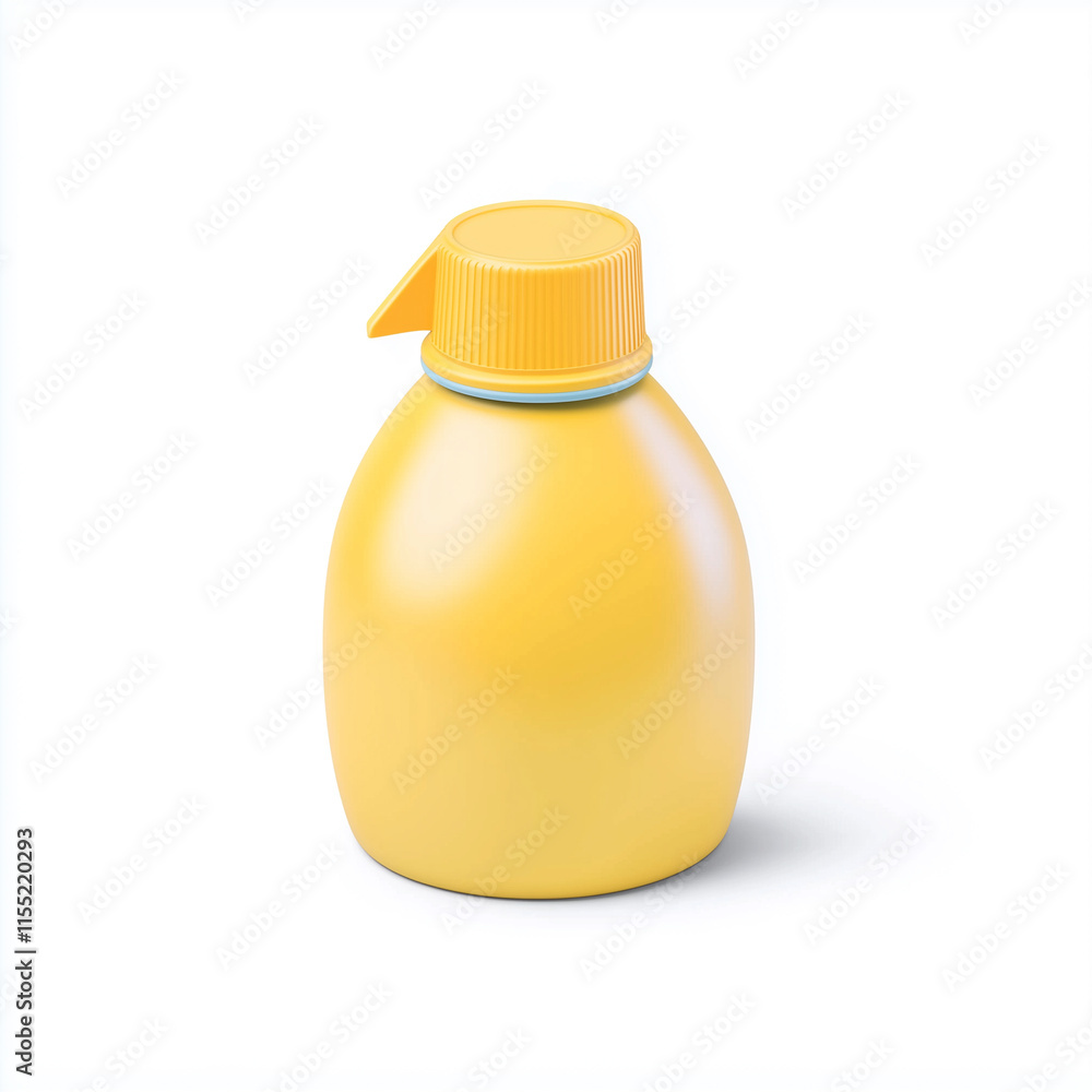 Yellow Plastic Bottle with Flip Top Cap. Yellow Plastic Bottle with Flip Top Cap.