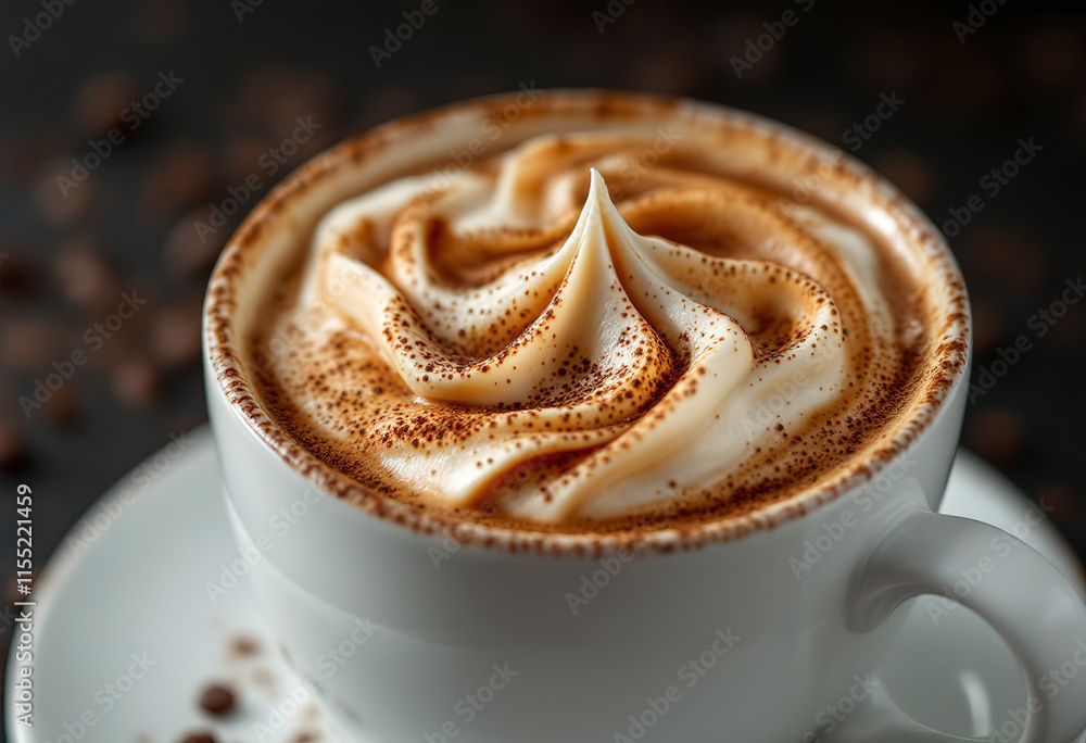 Dalgona coffee or whipped instant coffee. New popular food and drink trend. Dark background Dalgona coffee or whipped instant coffee. New popular food and drink trend. Dark background