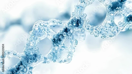 Wallpaper Mural Abstract molecular structure with translucent blue bubbles interconnected in a chain formation against a clean white background Torontodigital.ca