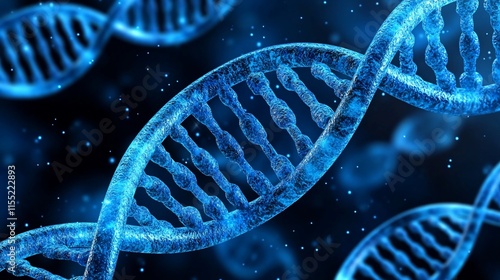 dna strand on blue background