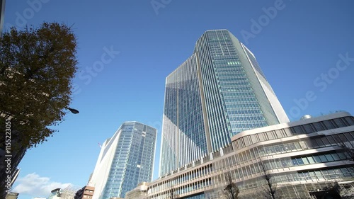 東京都市風景・高輪ゲートウェイ　高層ビル群　ジンバル移動撮影　2024