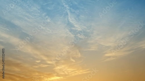 Micro Time-Lapse Footage: Evening Autumn Sky and Flowing Clouds