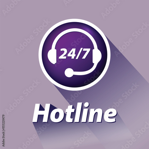 a purple and white microphone with the word hotline written on it.
