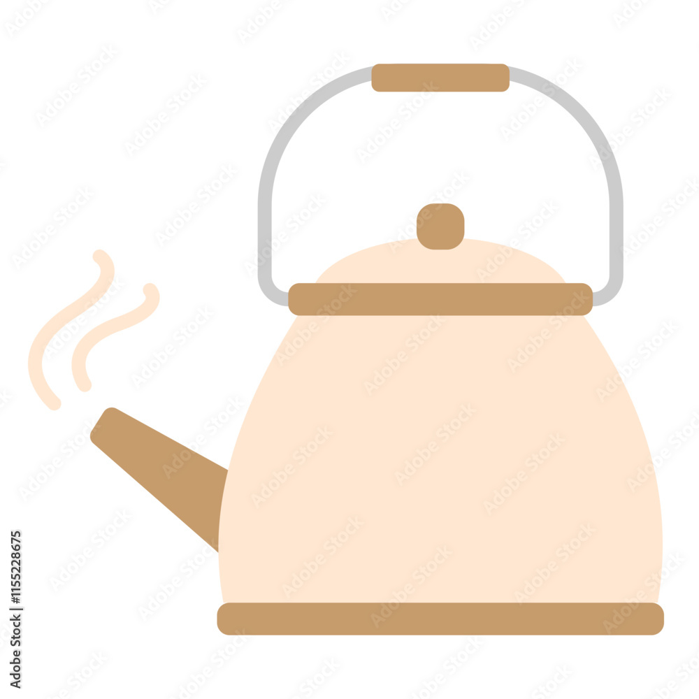 Illustration of Kettle Flat Icon Design Illustration of Kettle Flat Icon Design