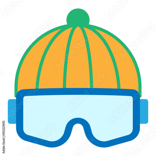 Illustration of Ski Goggle Flat Icon Design