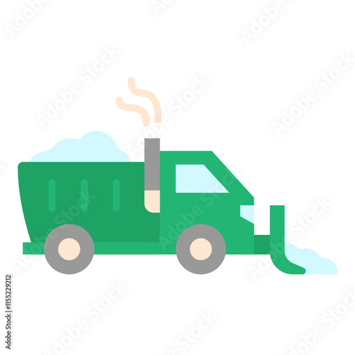 Illustration of Snowplow Flat Icon Design