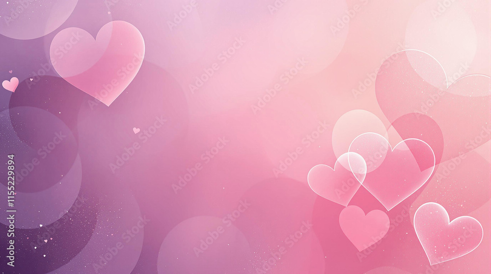 Minimalist Valentine's Day Background with Transparent Overlapping Hearts Minimalist Valentine's Day Background with Transparent Overlapping Hearts