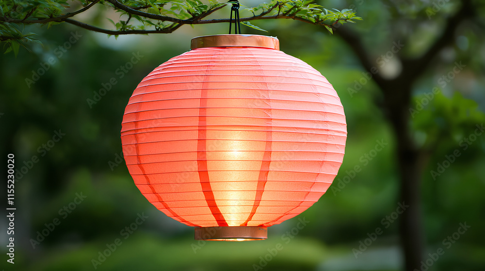 Obraz premium Red lantern hanging from a tree