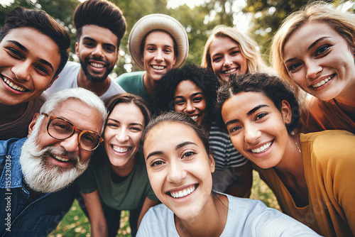 Diverse group of people smiling in joy, a unique crowd, ethnic diversity, different cultures, family, multicultural friends, cultural mixing pot, friendship, family, happy faces