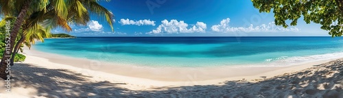landscape flat design front view tropical beach animation