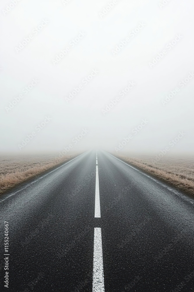 Fototapeta premium arafed road with a single line of white lines on the middle