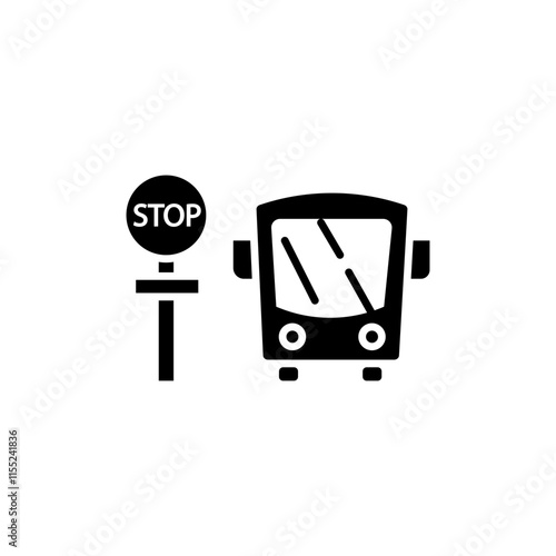 bus stop or bus station icon