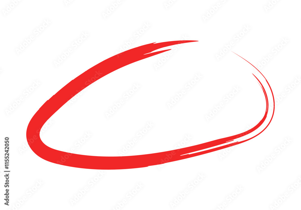 Trazo rojo de pincel de corrección en fondo blanco Trazo rojo de pincel de corrección en fondo blanco