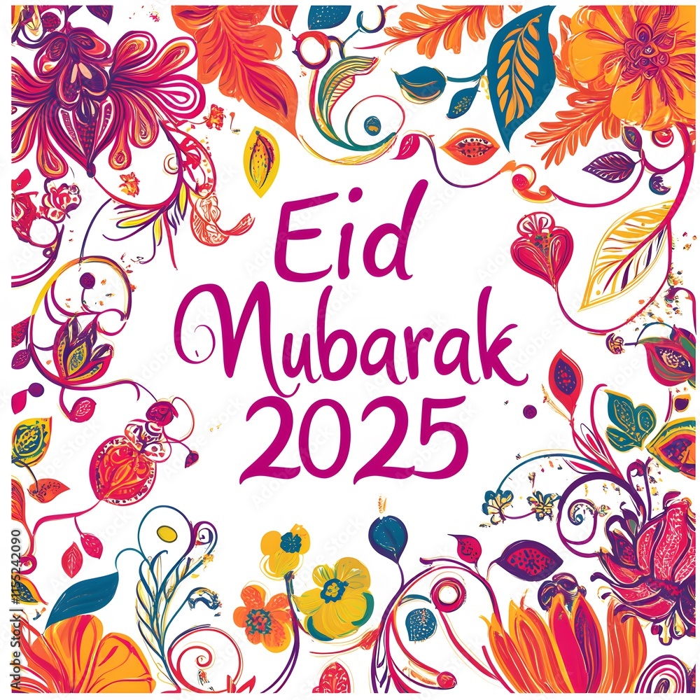 A colorful card with henna-inspired designs and A colorful card with henna-inspired designs and