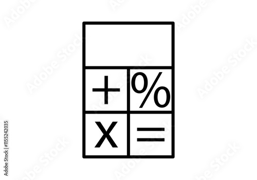 Icono negro de calculadora en fondo blanco
