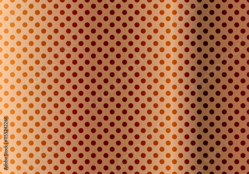Patrón de círculos con malla de color cobre en fondo rojo
