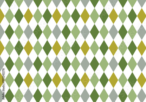 Fondo de patrón de rombos verde, grises y marrones otoñales