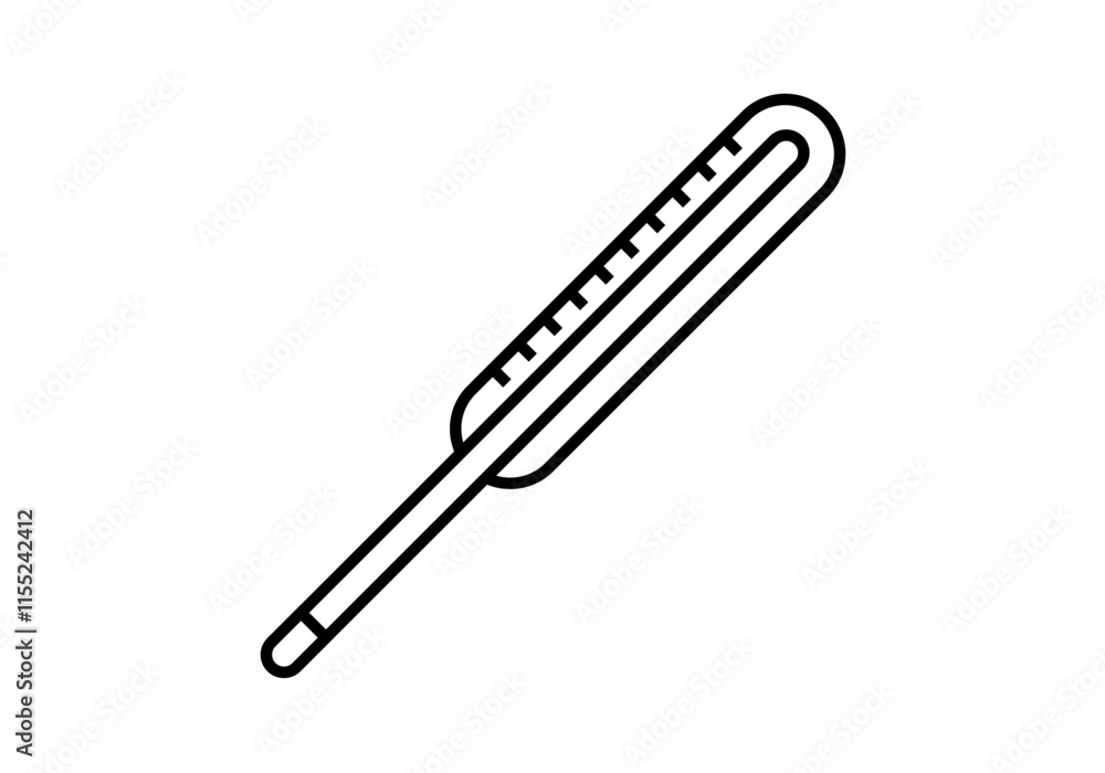 Icono negro de termómetro corporal en fondo blanco Icono negro de termómetro corporal en fondo blanco