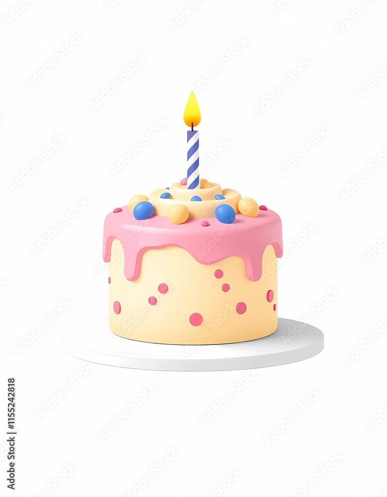 birthday cake isolated on blank white background,,minimalist design element.realistic vector birthday cake isolated on blank white background,,minimalist design element.realistic vector