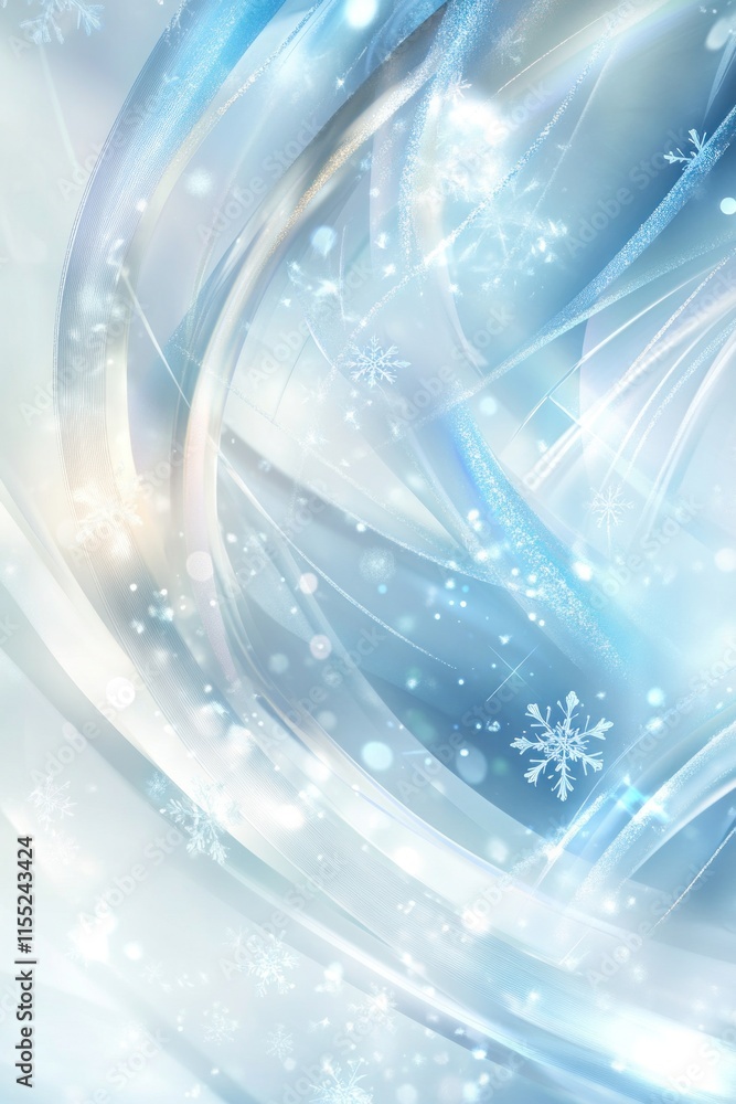 Christmas snowflakes falling on abstract blue background with light effects Christmas snowflakes falling on abstract blue background with light effects
