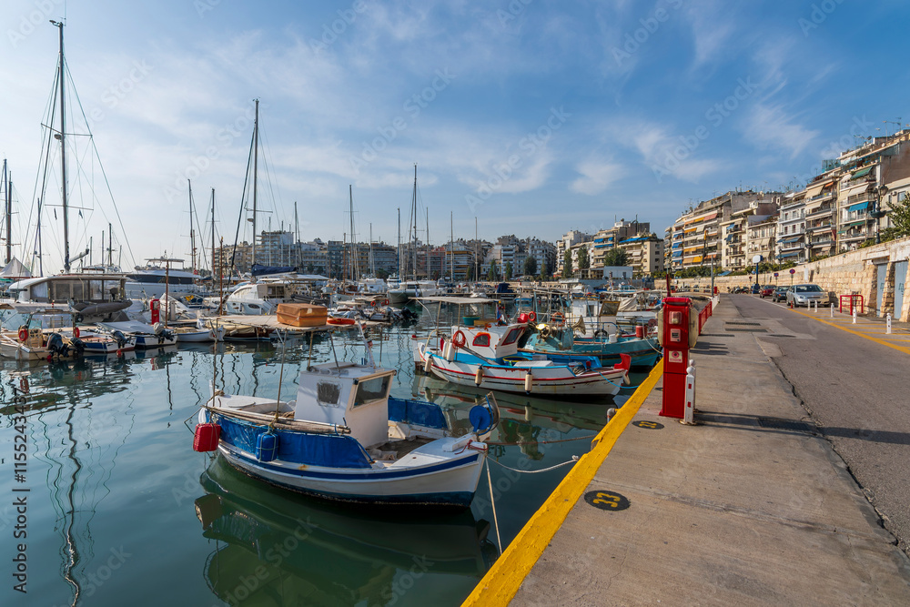 The Piraeus Marina view in Greece