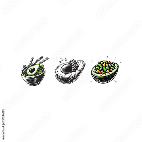 Guacamole icon vector symbol design art illustration