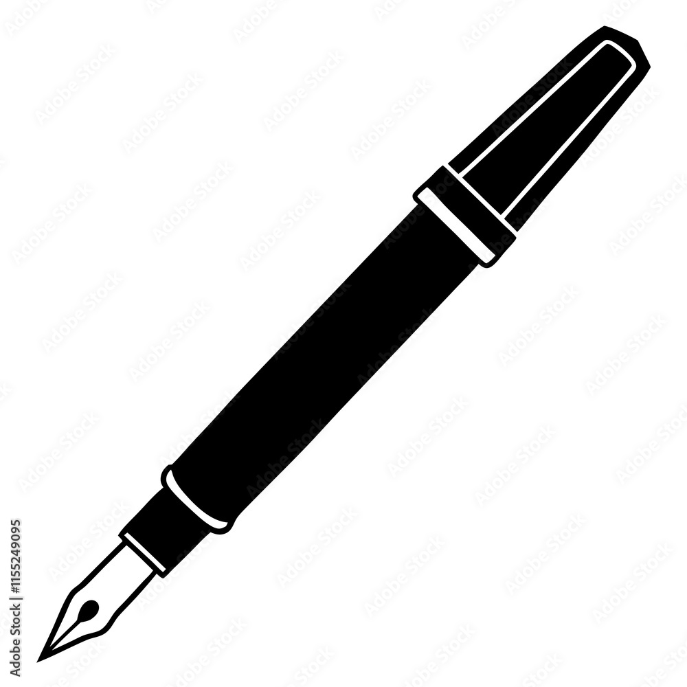 Fountain Pen Line Art Vector Design Fountain Pen Line Art Vector Design